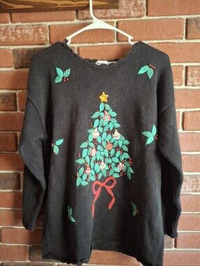 Vintage Nut Cracker sweater with Christmas tree design